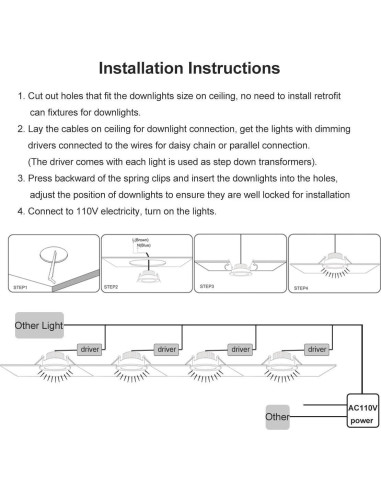 Downlight LED Regulable YGS-Tech 3W 2700K Blanco Ultra Cálido