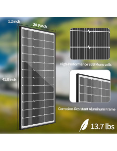 Kit Panel Solar JJN 100W 12V Alta Eficiencia con Controlador 2