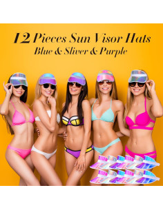 Gorras Visera Solar Jadive 12 Pcs Ajustables UV Translucidas 2