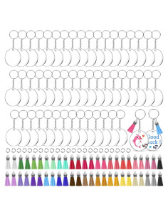 Kit 50 Llaveros Acrílico en Blanco Shynek para Manualidades
