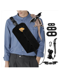 Arnés y Bolsa Transportadora para Dragón Barbudo WATFOON L Negra