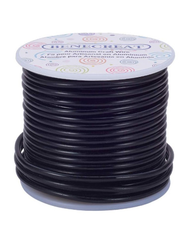 Alambre de Manualidades BENECREAT 3mm 16.76m Negro Flexible
