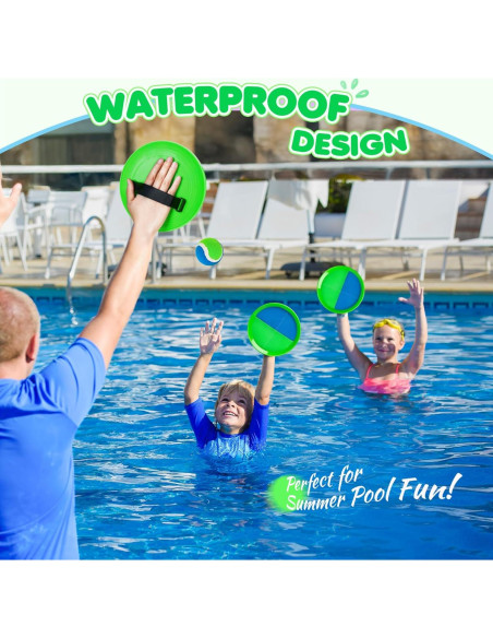 Juego de Lanzar y Atrapar TEILLNET - 4 Palas y 4 Pelotas - Azul