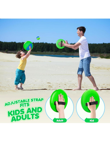 Juego de Lanzar y Atrapar TEILLNET - 4 Palas y 4 Pelotas - Azul