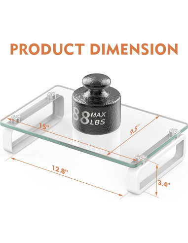 Soporte Elevador de Monitor Hemudu Vidrio Templado 39.9kg