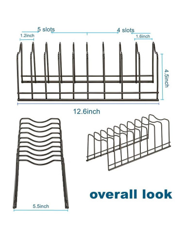 Organizador de Tapas de Olla Y.Z.Bros Acero Inoxidable 10.9x30.2cm