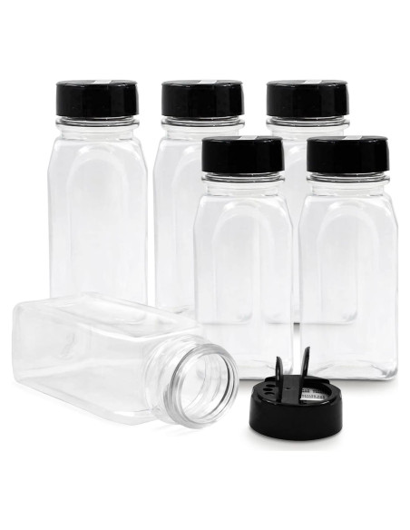 Tarros de Especias RoyalHouse 6 Piezas 414 ml Tapa Negra