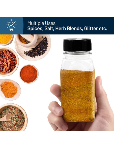 Tarros de Especias RoyalHouse 6 Piezas 414 ml Tapa Negra