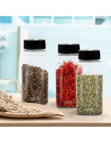 Tarros de Especias RoyalHouse 6 Piezas 414 ml Tapa Negra