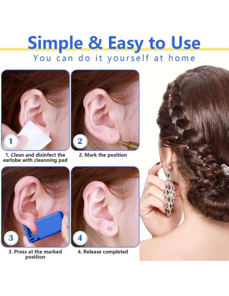 Kit de Perforación de Orejas Evatage 30 Piezas con Aretes Kit de Perforación de Orejas Evatage 30 Piezas con Aretes