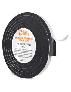 Cinta de Aislamiento de Espuma CR AJ Sign World 1.27cm x 2.54cm x 4.57m