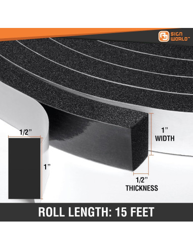 Cinta de Aislamiento de Espuma CR AJ Sign World 1.27cm x 2.54cm x 4.57m