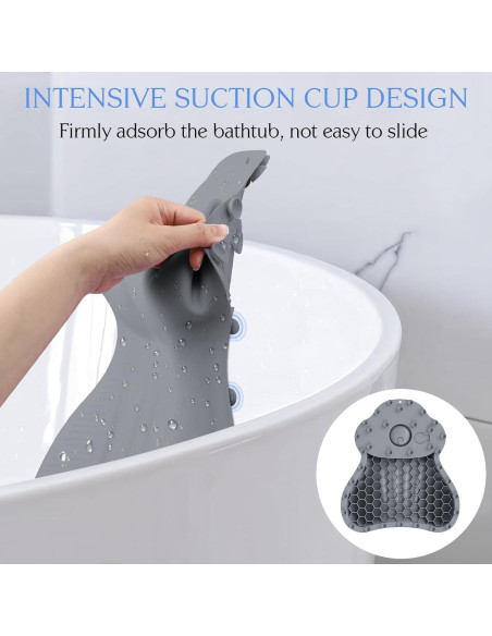 Almohada de Baño Kixcvdm con Airbag Inflable y Ventosas Gris