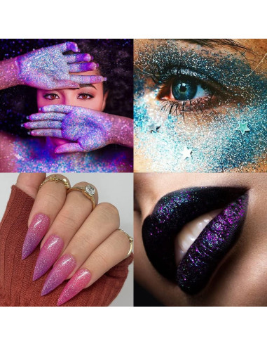 Juego de 36 Colores de Purpurina Ultra Fina Linwulte 271.5g