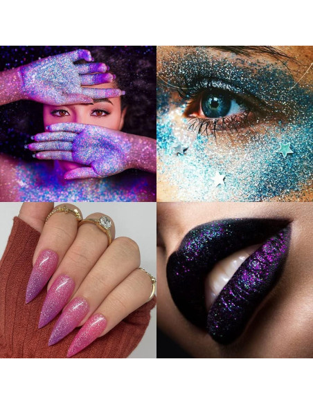 Juego de 36 Colores de Purpurina Ultra Fina Linwulte 271.5g