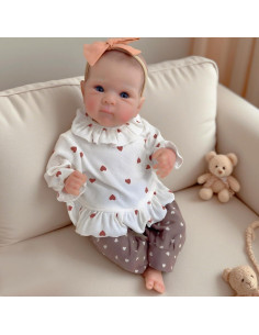 Muñeca Bebé Reborn Realista 45.72 cm XSWPL Bettie Marrón 2