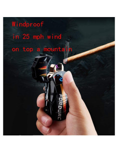 Encendedor de Plasma Doble Arco Starry Sky Negro Recargable USB 2