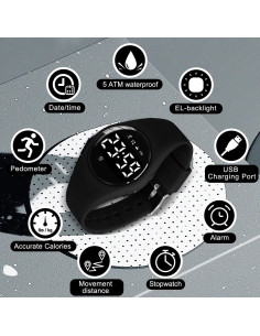 Reloj Digital Bomieux para Niños con Podómetro y Alarma 2