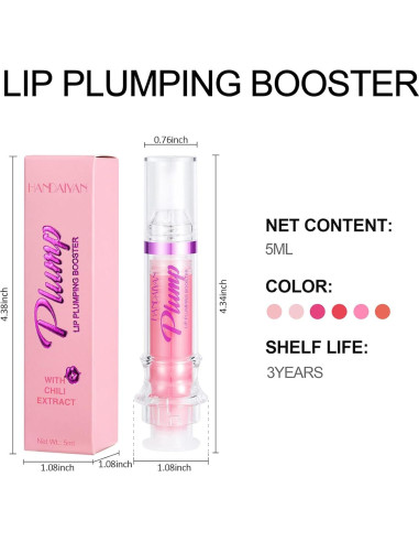 Brillo Aumentador de Labios Erinde 32g Hidratante Picante