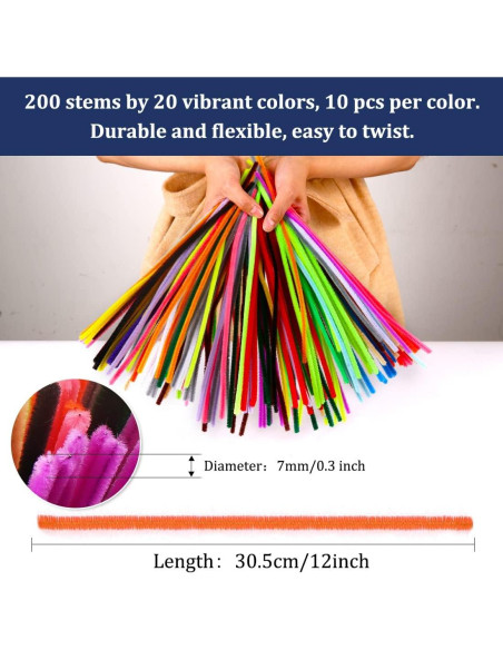 Limpiapipas Beige Bundooraking 200 Pcs 30.5 cm Calidad Premium