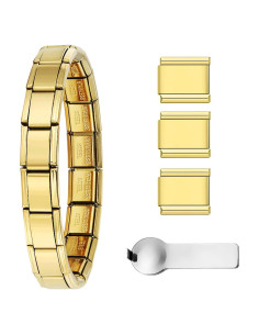 Pulsera de Encanto Italiana Double Fair Acero Inoxidable 17.1cm