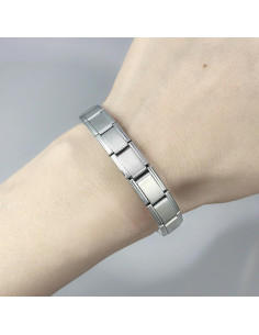 Pulsera de Encanto Italiana Double Fair Acero Inoxidable 17.1cm 2