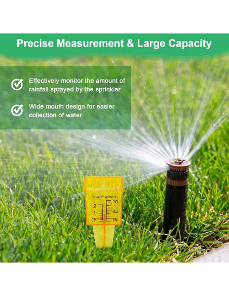 10 Pluviómetros Amarillos AngleKai 13x4.8 cm para Jardín
