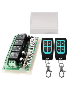 Interruptor Remoto Inalámbrico Aubric 12V 4 Canales Control