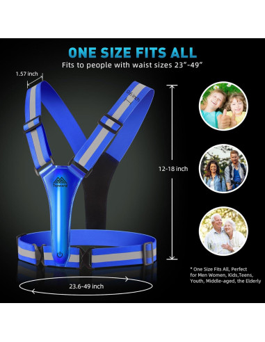 Chaleco Reflectante LED Topward para Correr y Caminar - Alta Visibilidad