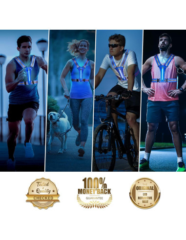 Chaleco Reflectante LED Topward para Correr y Caminar - Alta Visibilidad