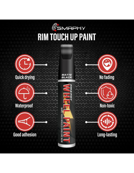 Pintura de Retoque para Llantas SMAPHY 14.79ml Negro Brillante