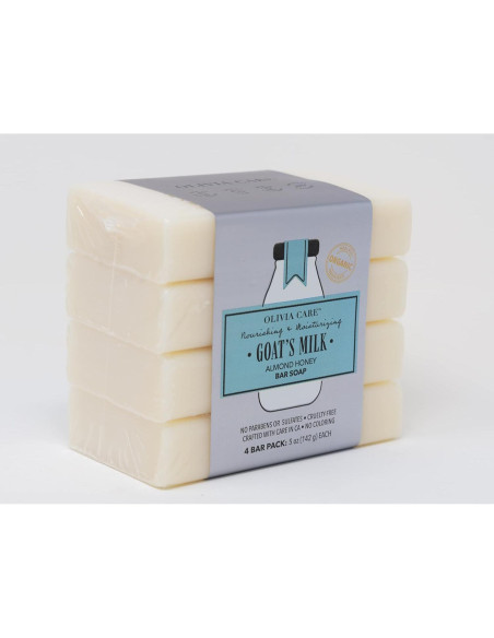Jabón Orgánico de Leche de Cabra Olivia Care - Miel de Almendra - 4 Barras