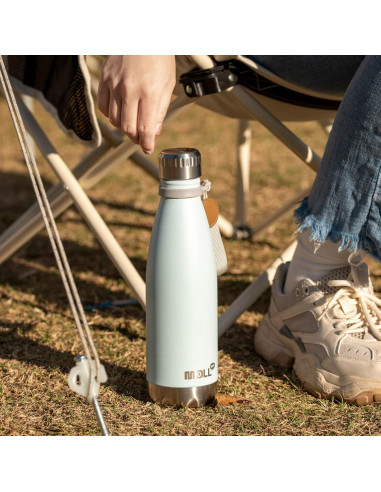 Botella de Agua Mollcity 9 oz Acero Inoxidable Azul Bebé