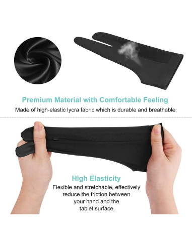 Guantes de Dibujo Mixoo 2 Piezas - Lycra Transpirable Pequeño