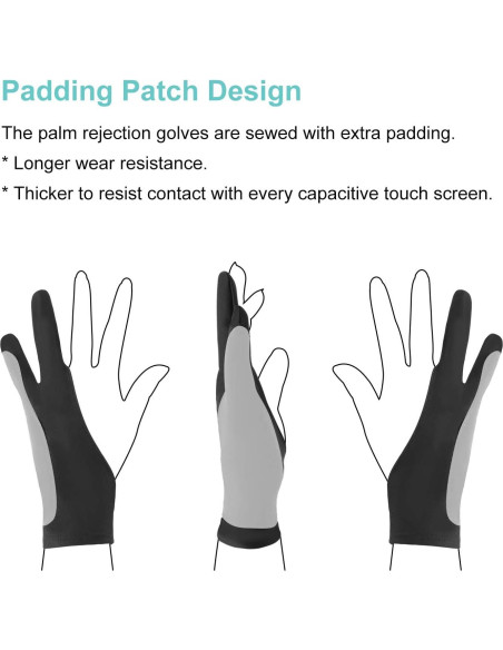 Guantes de Dibujo Mixoo 2 Piezas - Lycra Transpirable Pequeño