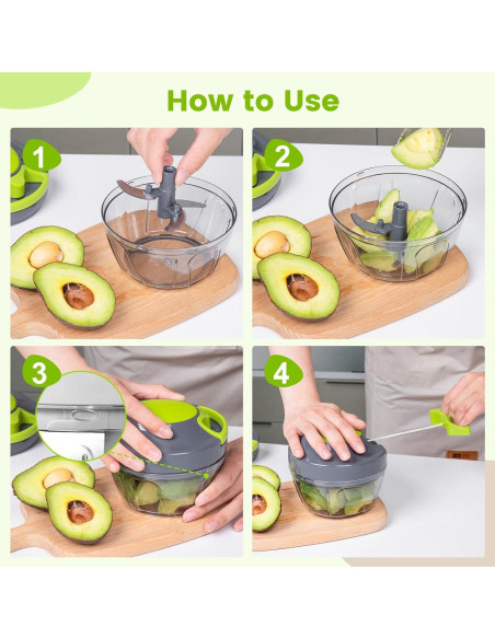 Procesador de Alimentos Manual MAMICOOKER 500ml Picador de Verduras Procesador de Alimentos Manual MAMICOOKER 500ml Picador de Verduras