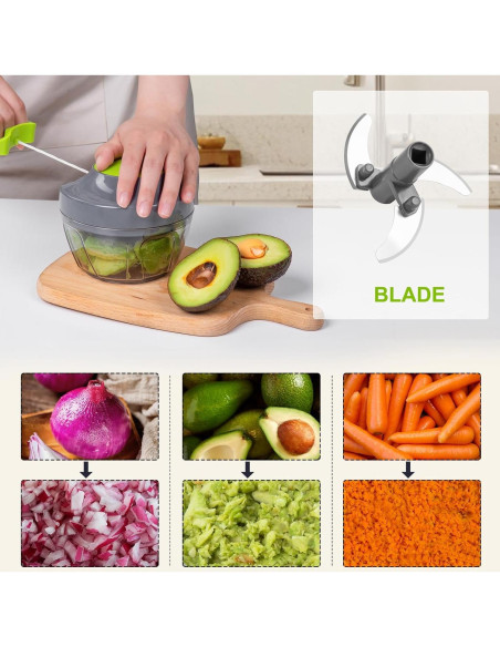 Procesador de Alimentos Manual MAMICOOKER 500ml Picador de Verduras Procesador de Alimentos Manual MAMICOOKER 500ml Picador de Verduras