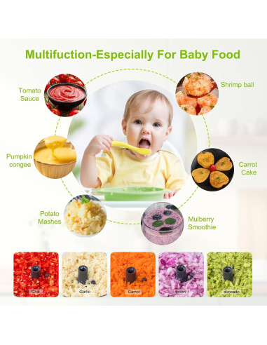 Procesador de Alimentos Manual MAMICOOKER 500ml Picador de Verduras