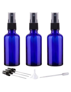 Botellas de Spray 60ml Hydior 3 Pack Vidrio Azul Reutilizables