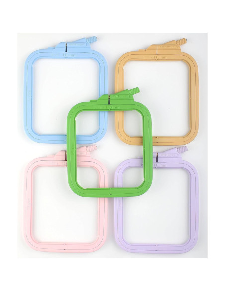 Aro de Bordado Rectangular Plástico Nurge No:2 Verde 14.5x16.5cm