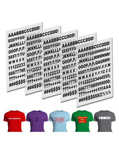 Juego de Letras de Planchar JIADAOMN 830 Piezas Negro Juego de Letras de Planchar JIADAOMN 830 Piezas Negro