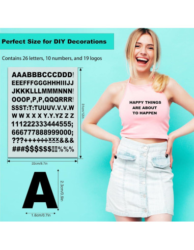 Juego de Letras de Planchar JIADAOMN 830 Piezas Negro