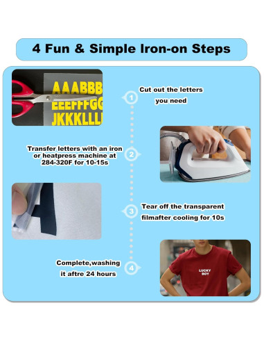 Juego de Letras de Planchar JIADAOMN 830 Piezas Negro