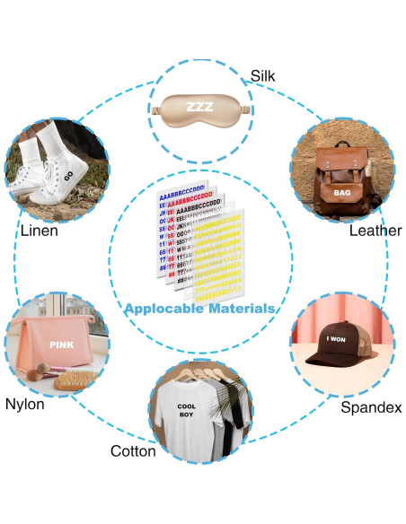 Juego de Letras de Planchar JIADAOMN 830 Piezas Negro Juego de Letras de Planchar JIADAOMN 830 Piezas Negro