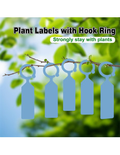 Etiquetas de Plantas Yuanling 100 Pcs Plástico Azul para Jardinería 2