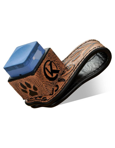 Soporte de Tiza de Cuero Curtido Vegetal KONLLEN Negro