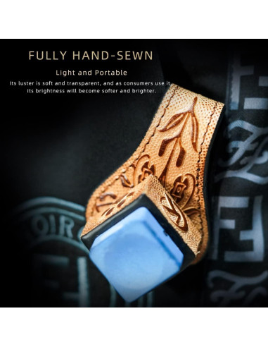 Soporte de Tiza de Cuero Curtido Vegetal KONLLEN Negro