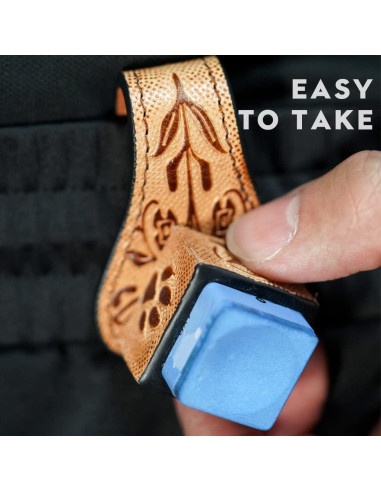 Soporte de Tiza de Cuero Curtido Vegetal KONLLEN Negro