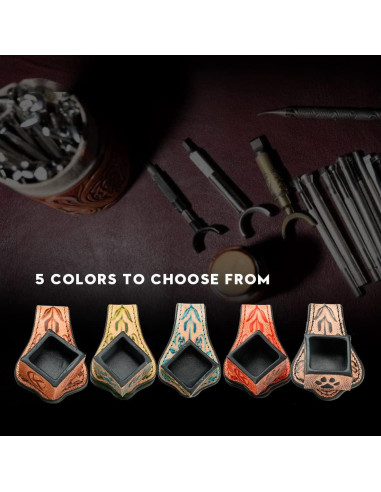 Soporte de Tiza de Cuero Curtido Vegetal KONLLEN Negro