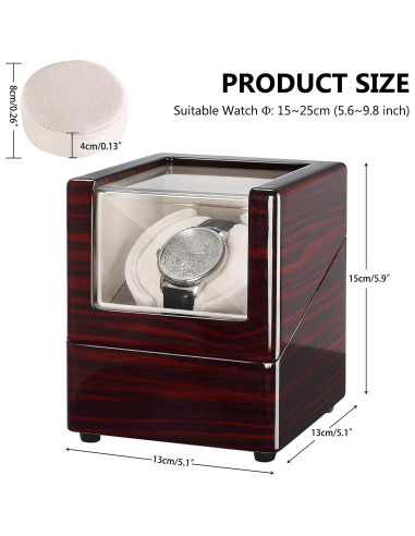 Enrollador de Reloj Automático CHIYODA SW Madera Sólida 5 TPDs